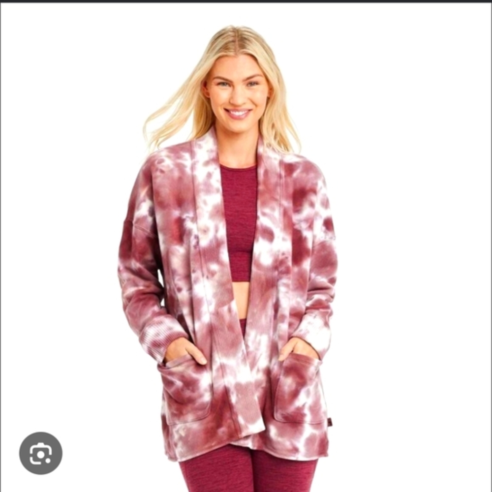 JoyLab Red and White Cardigan Sweater Relaxed Fit